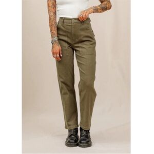 NWT P&Co 304 Service Fatigue Pants Olive Herringbone Twill